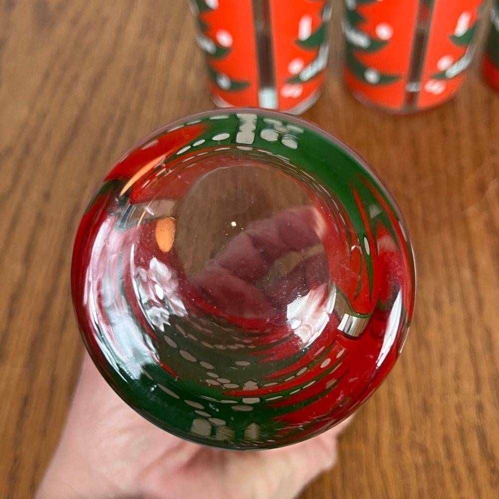 Waechtersbach Christmas Tree Tall Glasses, German set of 5 - Picture 5 of 6